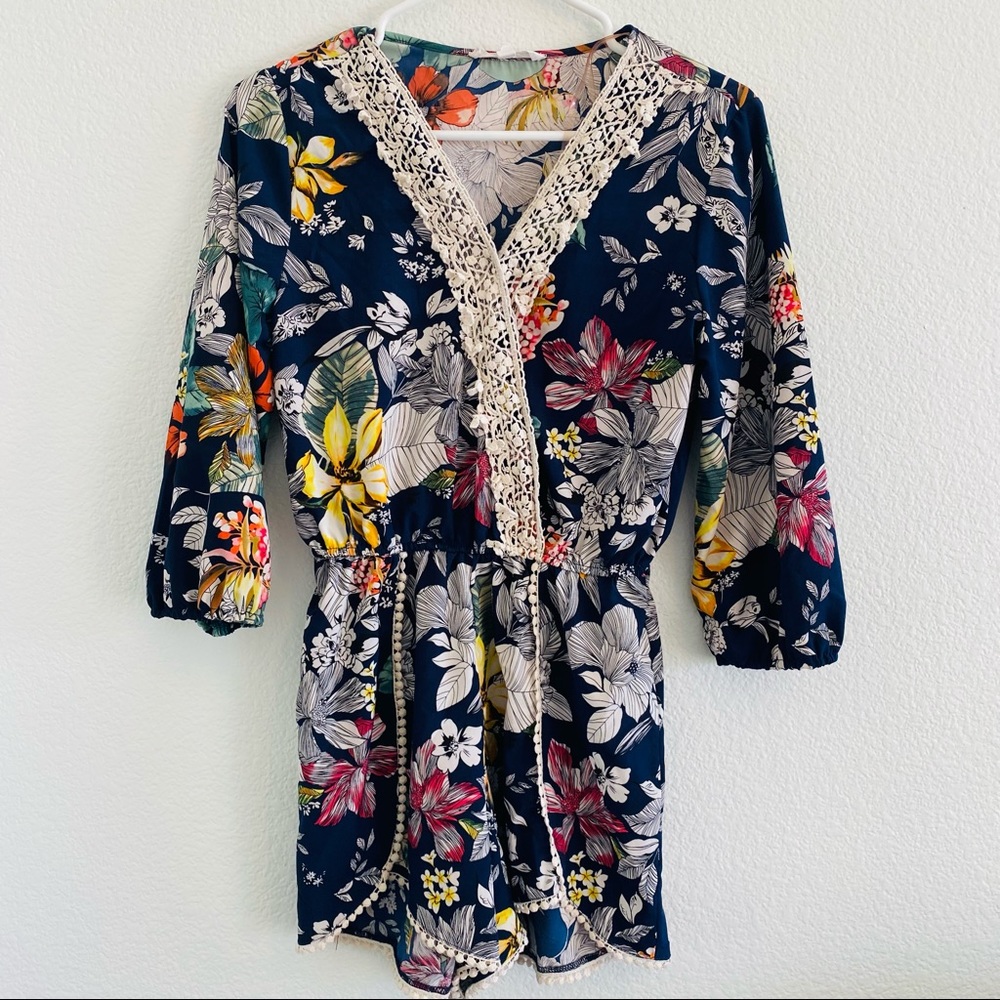 Endless Love Romper Blue Floral